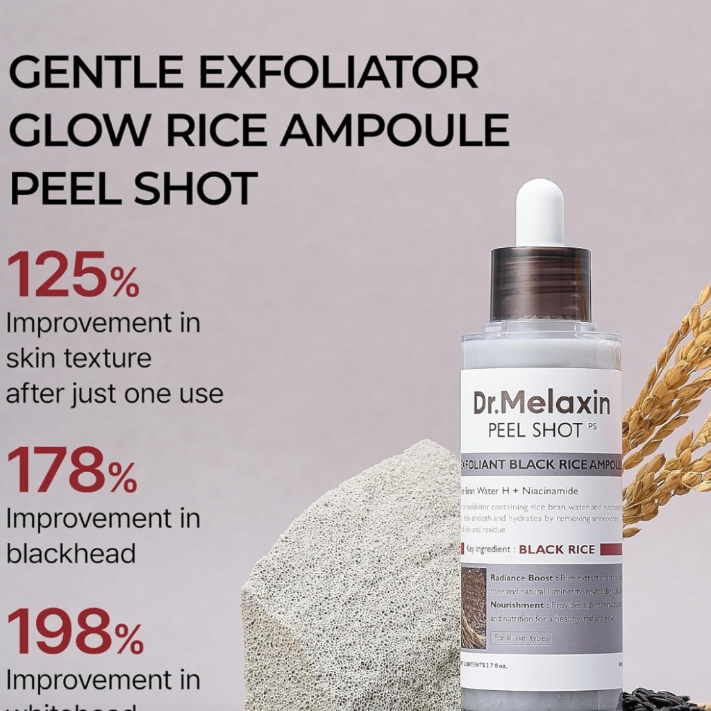 2pcs Dr. Melaxin Peel Shot Glow Kit : White & Black Rice Peeling Ampoule