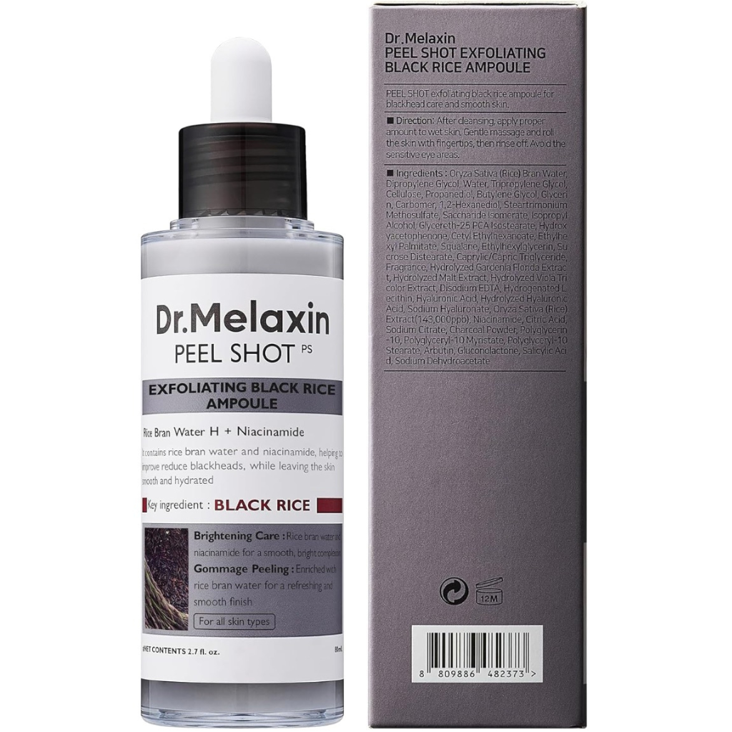 2pcs Dr. Melaxin Peel Shot Glow Kit : White & Black Rice Peeling Ampoule