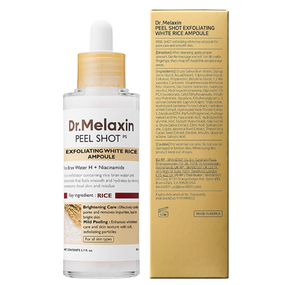 2pcs Dr. Melaxin Peel Shot Glow Kit : White & Black Rice Peeling Ampoule